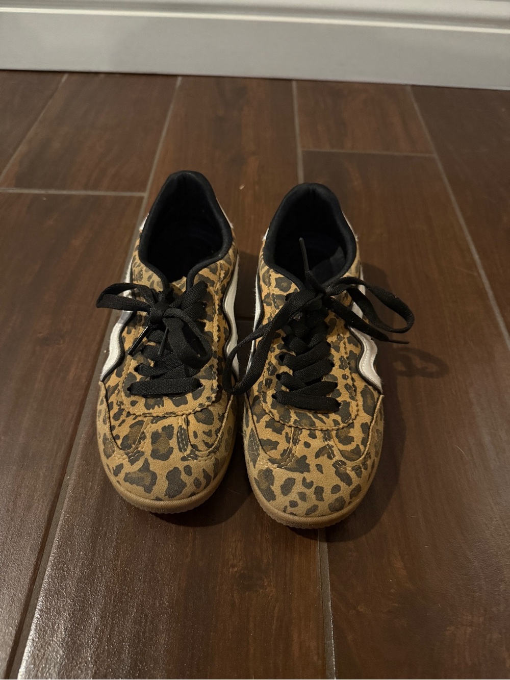 Leopard Print Lace-Up Sneakers